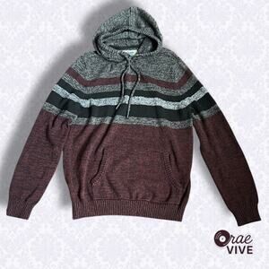 Men's Medium Urban Pipeline Knit Pullover Hoodie Sweater 100% Cotton